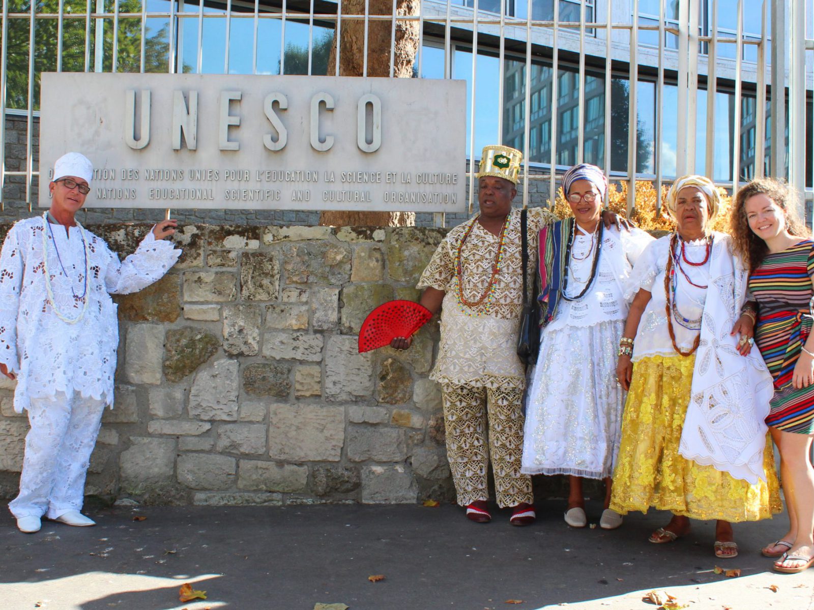Pai Gel, Pai Poty, Egbomi Vilma, Nicinha do Samba de Nina Graeff na UNESCO. Paris, Setembro de 2016. ©Nitzan Meilin. 
